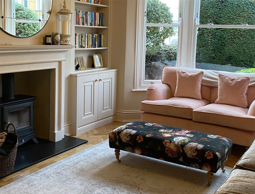 Alwinton Footstool in Osborne & Little Palazzo Pellestrina